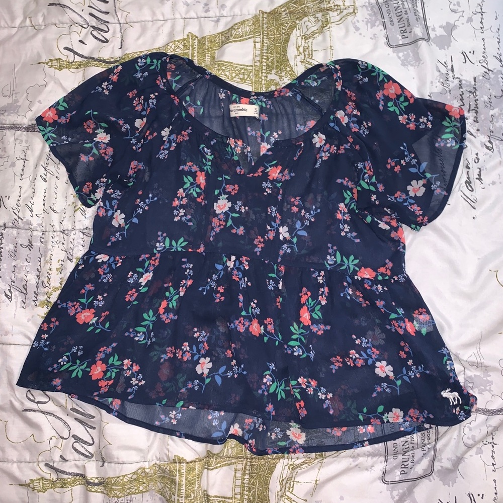 Abercrombie Floral Sheer Top